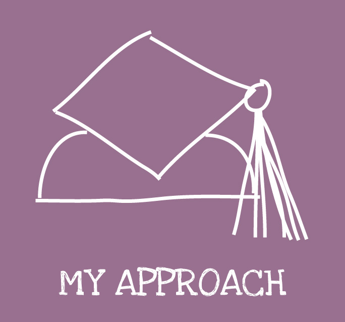 Sketch of mortar board to represent the philosophy of sleep training benefits